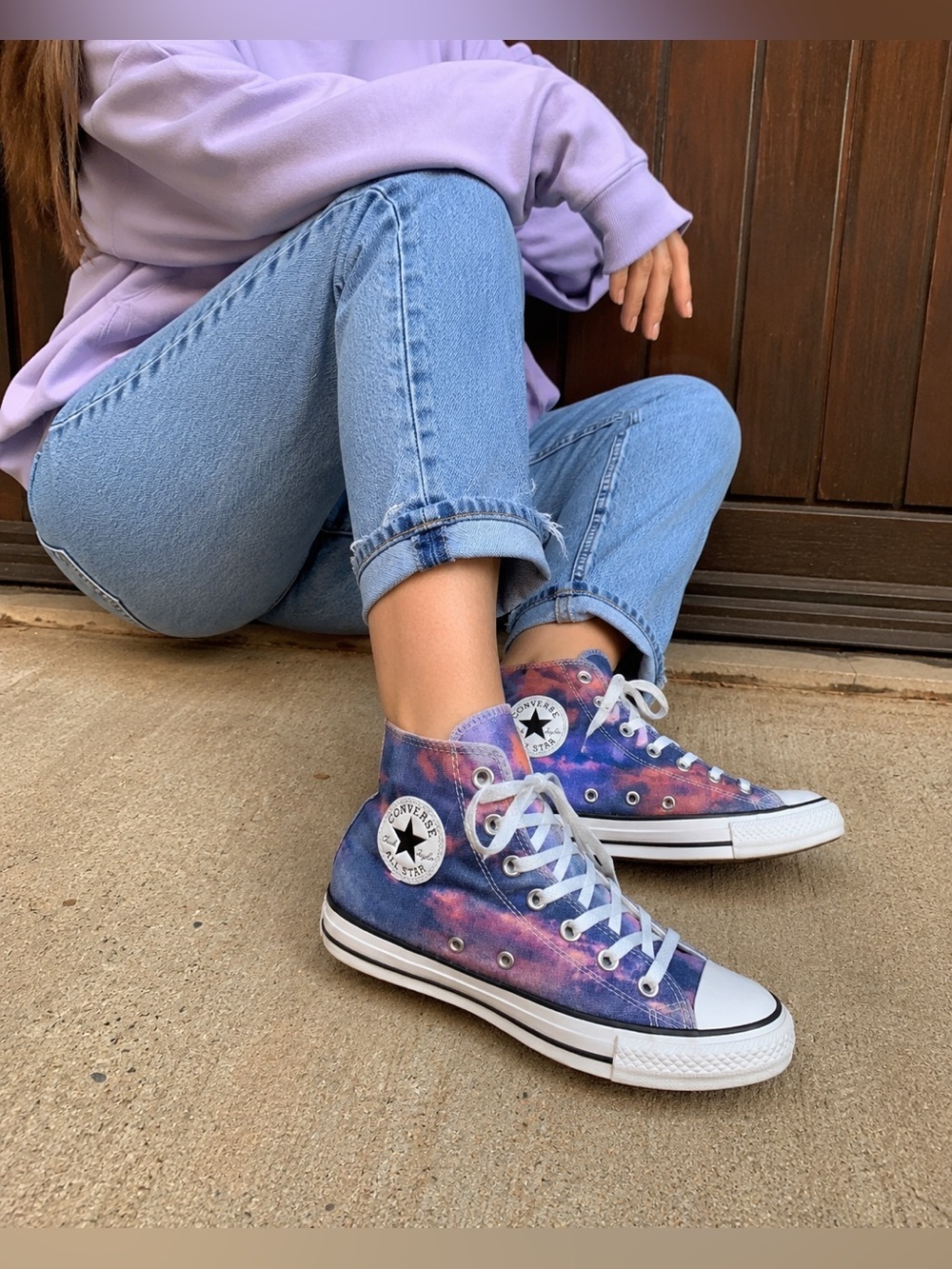 Converse Chuck Taylor All Star High Top Tie-Dye Galaxy Sneakers Size 8